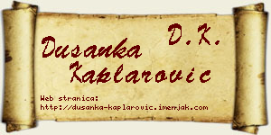 Dušanka Kaplarović vizit kartica